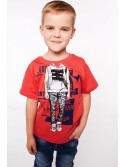 Jungen-T-Shirt mit rotem Aufdruck NDZ4462 – Online-Shop – Boutique